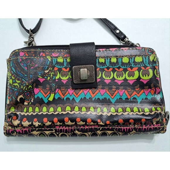 Sakroots Artist Circle Clutch Purse Wallet Crossbody Bag Phone Case Multicolor - Picture 3 of 5